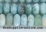 CLR111 15.5 inches 4*6mm faceted rondelle natural larimar beads