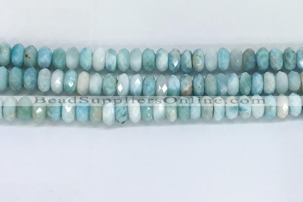 CLR112 15.5 inches 4*7mm faceted rondelle natural larimar beads