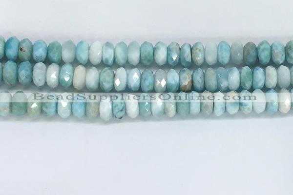 CLR113 15.5 inches 5*8mm faceted rondelle natural larimar beads