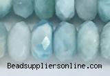 CLR114 15.5 inches 5*9mm faceted rondelle natural larimar beads