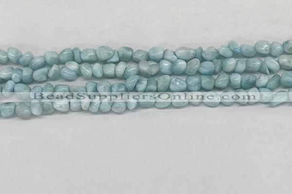 CLR134 15.5 inches 3*4mm - 4*6mm chips natural larimar gemstone beads