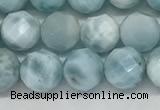 CLR137 15.5 inches 7mm faceted round natural larimar beads