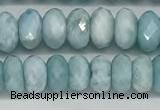 CLR139 15.5 inches 4*6mm faceted rondelle natural larimar beads