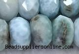 CLR151 15 inches 6*10mm faceted rondelle larimar beads wholesale