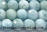 CLR154 15 inches 7mm faceted round larimar gemstone beads