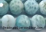 CLR157 15 inches 10mm faceted round larimar gemstone beads