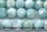 CLR163 15 inches 6mm faceted round larimar gemstone beads