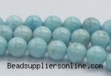 CLR19 15.5 inches 10mm round grade AA natural larimar gemstone beads