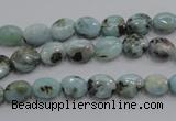 CLR35 15.5 inches 6*8mm oval natural larimar gemstone beads