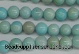 CLR350 15.5 inches 4mm round dyed larimar gemstone beads