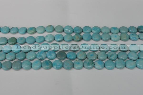 CLR361 15.5 inches 12mm flat round dyed larimar gemstone beads