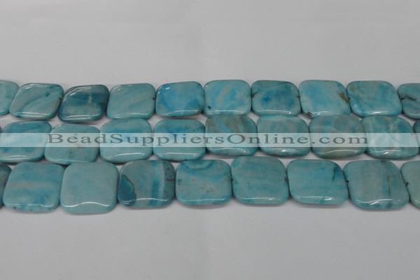 CLR386 15.5 inches 25*25mm square dyed larimar gemstone beads