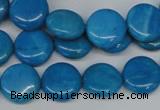 CLR410 15.5 inches 10mm flat round dyed larimar gemstone beads