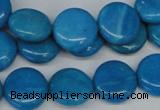 CLR412 15.5 inches 14mm flat round dyed larimar gemstone beads