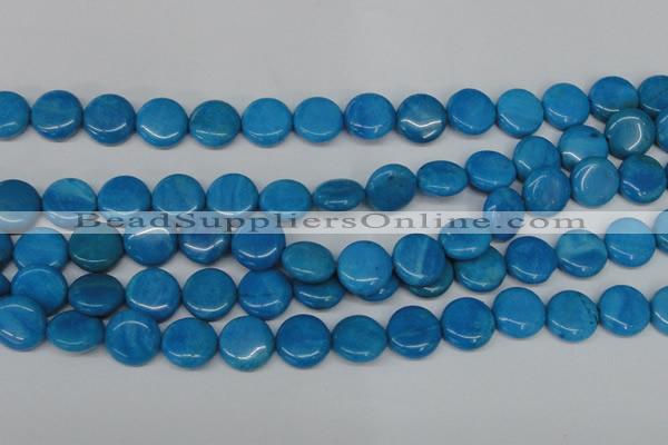 CLR414 15.5 inches 18mm flat round dyed larimar gemstone beads