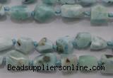 CLR46 15.5 inches 6*7mm – 10*12mm nuggets natural larimar beads