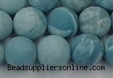 CLR614 15.5 inches 12mm round matte imitation larimar beads