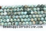 CLR621 15.5 inches 8mm round larimar gemstone beads