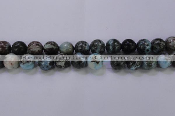 CLR65 15.5 inches 14mm round natural larimar gemstone beads