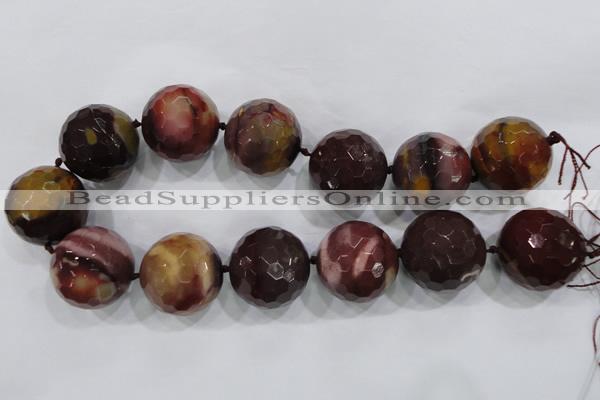 CLS07 15.5 inches 30mm faceted round large mookaite gemstone beads