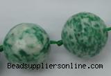 CLS102 15.5 inches 25mm faceted round large Qinghai jade beads