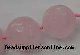 CLS103 15.5 inches 25mm faceted round large rose quartz beads