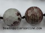 CLS109 15.5 inches 25mm faceted round red artistic jasper beads