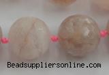 CLS111 15.5 inches 25mm faceted round large pink quartz beads