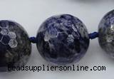 CLS14 15.5 inches 30mm faceted round large sodalite gemstone beads