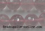 CLS155 15.5 inches 18mm faceted round rose quartz beads