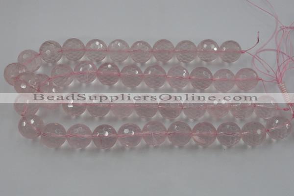 CLS155 15.5 inches 18mm faceted round rose quartz beads