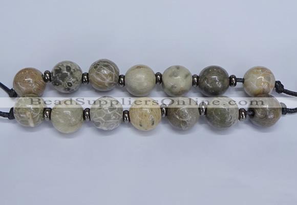 CLS200 7.5 inches 25mm round large chrysanthemum agate beads