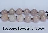 CLS250 7.5 inches 30mm round large pink quartz beads wholesale