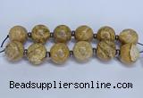 CLS253 7.5 inches 30mm round large picture jasper beads