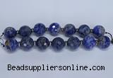 CLS304 7.5 inches 25mm faceted round large sodalite gemstone beads