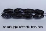 CLS401 7.5 inches 25*45mm faceted rice large black agate beads