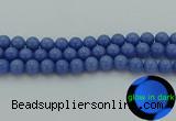 CLU114 15.5 inches 12mm round blue luminous stone beads