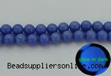 CLU116 15.5 inches 16mm round blue luminous stone beads