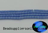 CLU120 15.5 inches 4*6mm rondelle blue luminous stone beads