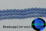 CLU131 15.5 inches 10mm flat round blue luminous stone beads