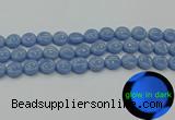 CLU132 15.5 inches 12mm flat round blue luminous stone beads