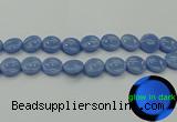 CLU134 15.5 inches 16mm flat round blue luminous stone beads