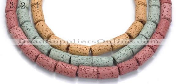 CLV08 14 inches 8*14mm column natural lava loose beads wholesale