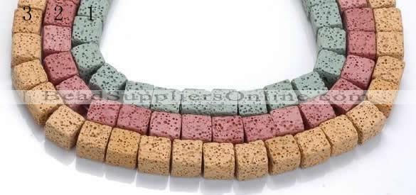 CLV09 14 inches 10mm cubic natural lava loose beads wholesale