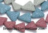 CLV10 14 inches triangle natural lava loose beads wholesale