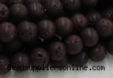 CLV203 15.5 inches 12mm round coffee natural lava beads wholesale