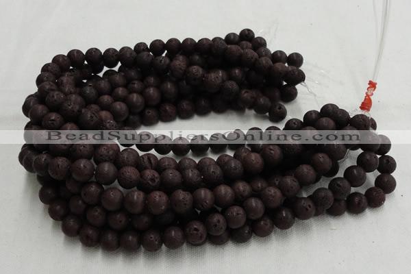 CLV204 15.5 inches 14mm round coffee natural lava beads wholesale