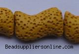 CLV21 16 inches 13*21mm marquise yellow natural lava beads wholesale