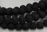 CLV211 15.5 inches 6mm round black natural lava beads wholesale