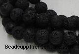 CLV212 15.5 inches 8mm round black natural lava beads wholesale